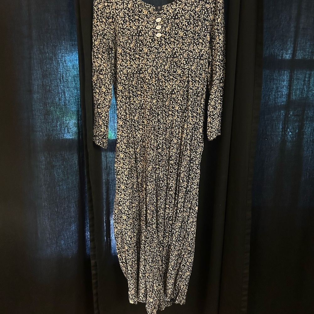 Vintage Express Navy Floral Romper